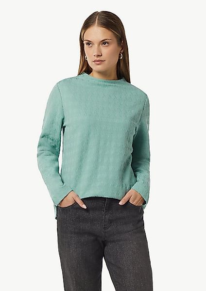 comma Sweatshirt Sweatshirt Jerseyshirt mit Hahnentrittmuster und Stehkrage günstig online kaufen