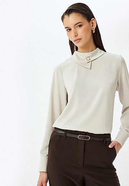 Koton Langarmbluse Langärmelig Asymmetrischer Kragen Langarmbluse günstig online kaufen