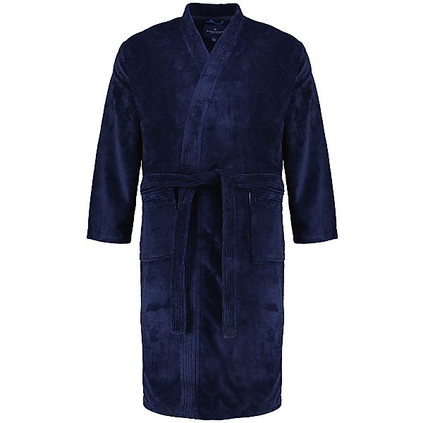 Morgenstern Bademantel im Materialmix Farbe dunkelblau Größe: 6XL günstig online kaufen