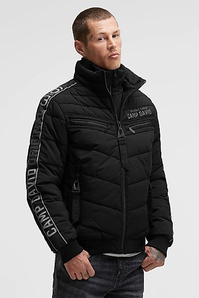 CAMP DAVID Winterjacke ohne Kapuze mit Rippbündchen im Ärmel günstig online kaufen