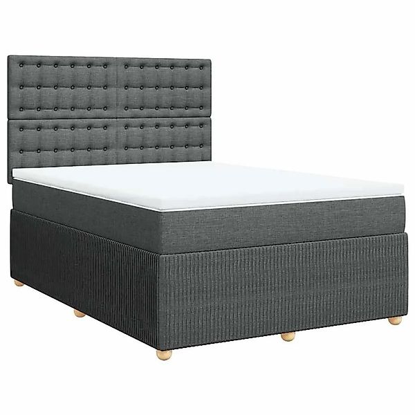 vidaXL Boxspringbett mit Matratze Dunkelgrau 140x200 cm Stoff 3294394 günstig online kaufen