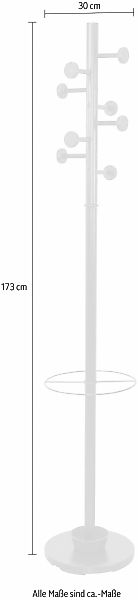 INOSIGN Garderobenständer, aus Metall, Höhe 172 cm, 8 Haken, mit Schirmhalt günstig online kaufen