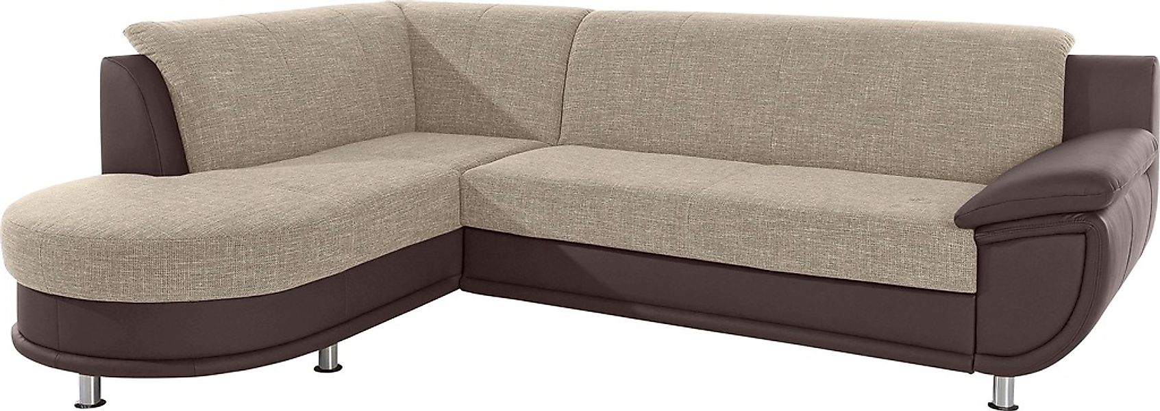TRENDMANUFAKTUR Ecksofa "Rondo 3, zeitlos und bequem, Materialmix, breite A günstig online kaufen