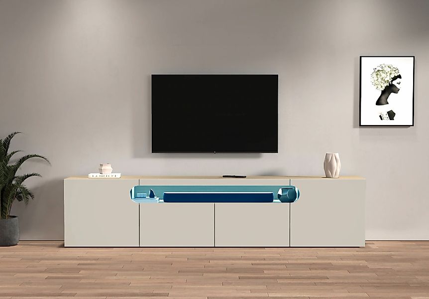 INOSIGN Lowboard "REAL TV-Möbel, 240 cm breit, 40/60 cm hoch, Hochglanz ode günstig online kaufen