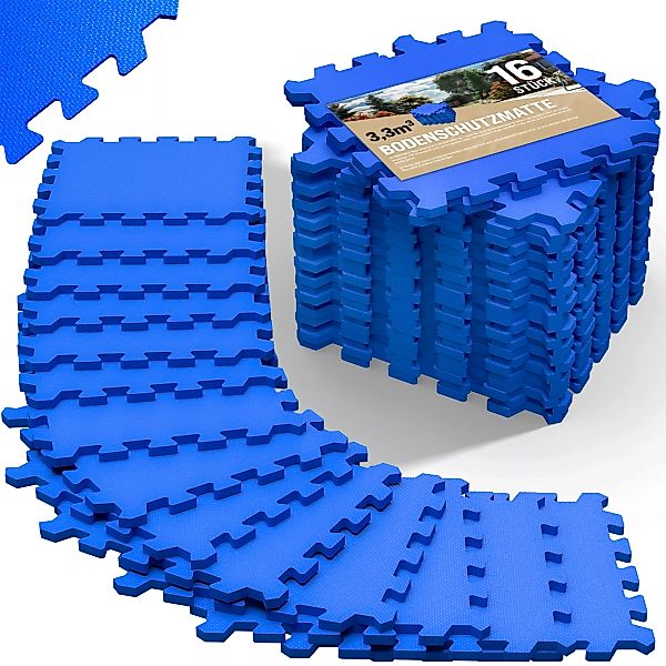 Bodenschutz-/Puzzlematte 16-tlg. Blau 180x180x1cm günstig online kaufen