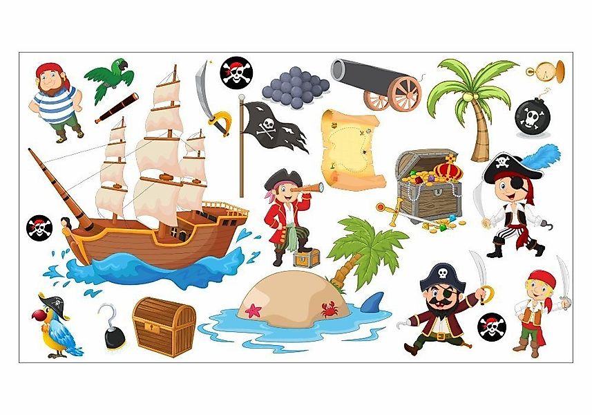 nikima Wandtattoo 063 Wandtattoo Pirat (PVC-Folie) günstig online kaufen