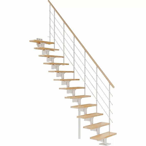 Dolle Mittelholmtreppe Boston Gerade Stufen Buche Metall Weiß FSC® günstig online kaufen