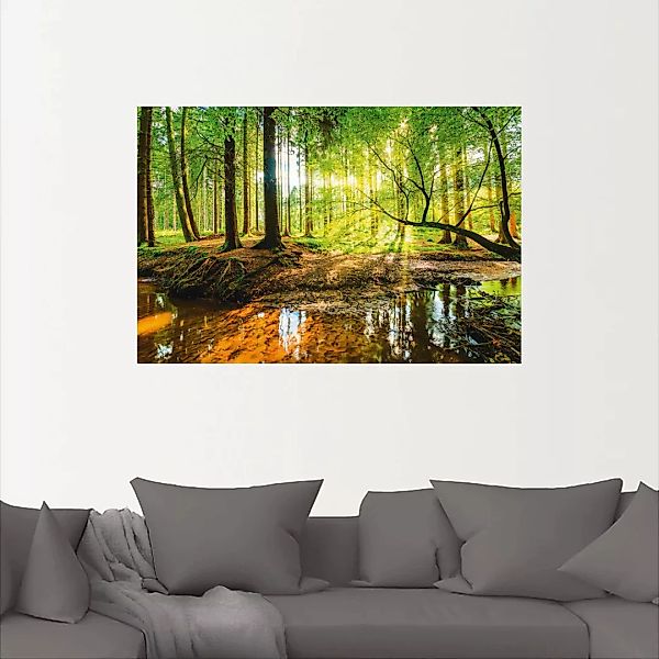 Artland Wandbild »Wald mit Bach«, Wald, (1 St.), als Alubild, Outdoorbild, günstig online kaufen
