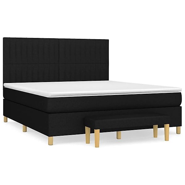 vidaXL Boxspringbett mit Matratze Schwarz 160x200 cm Stoff1368107 günstig online kaufen