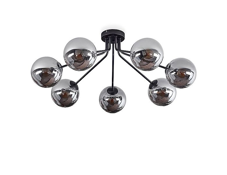 hofstein Deckenleuchte moderne Deckenlampe aus Metall/Glas in Schwarz/Rauch günstig online kaufen