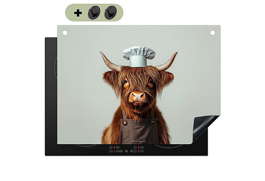 KitchenYeah Küchenrückwand Schottischer Highlander - Braun - Kochbekleidung günstig online kaufen