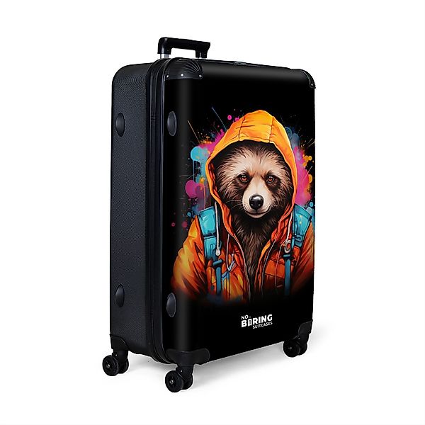 NoBoringSuitcases.com© Hartschalen-Trolley Waschbär mit orangefarbenem Fell günstig online kaufen