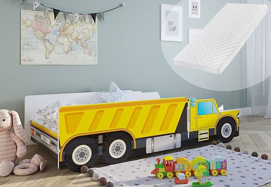 Kids Collective Autobett Kinderbett Jugendbett Baustelle in 70x140 80x160 m günstig online kaufen