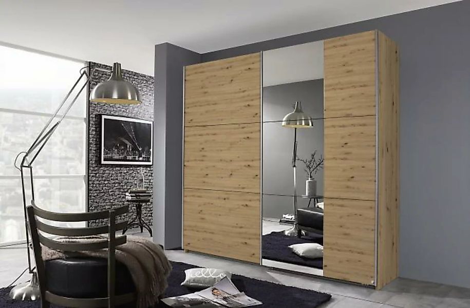 Schwebetürenschrank 2-trg inkl Spiegel + Zubehör  Artisan Eiche günstig online kaufen