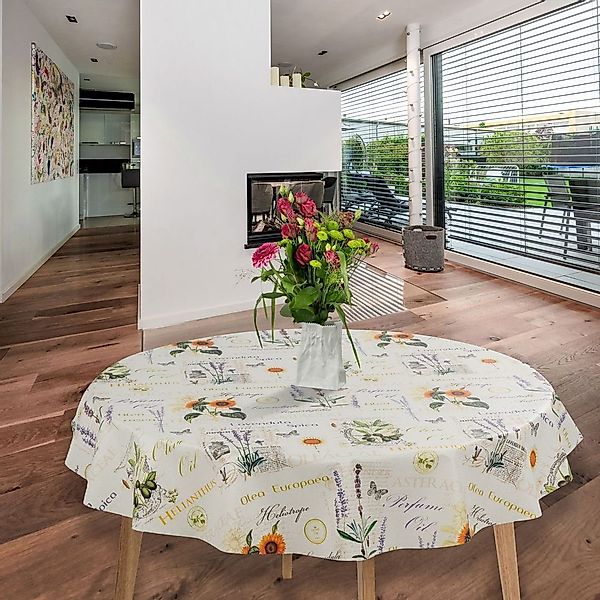 laro Tischdecke Wachstuch-Tischdecken Abwaschbar Olive Sonnenblume günstig online kaufen