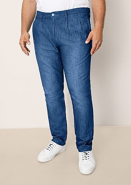 s.Oliver Stoffhose Relaxed: Jeans aus Leinenmix Leder-Patch günstig online kaufen