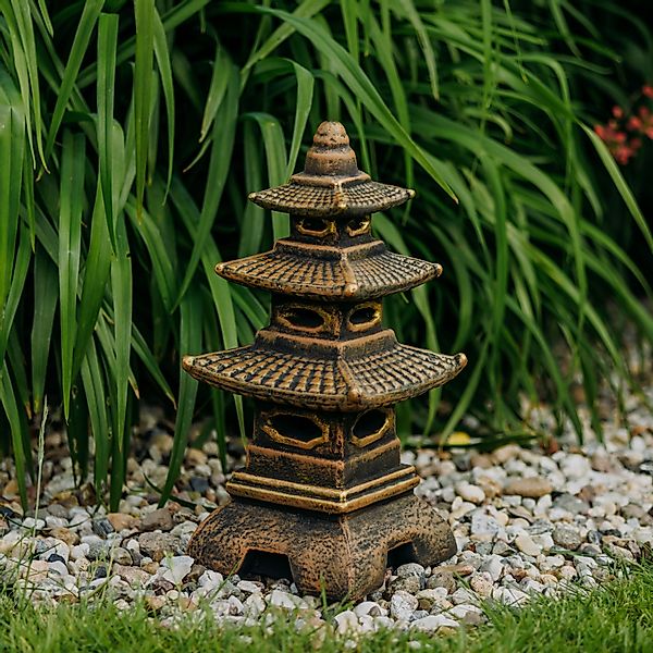gartendekoparadies.de Gartenfigur Steinlampe Pagode japanische Steinlaterne günstig online kaufen
