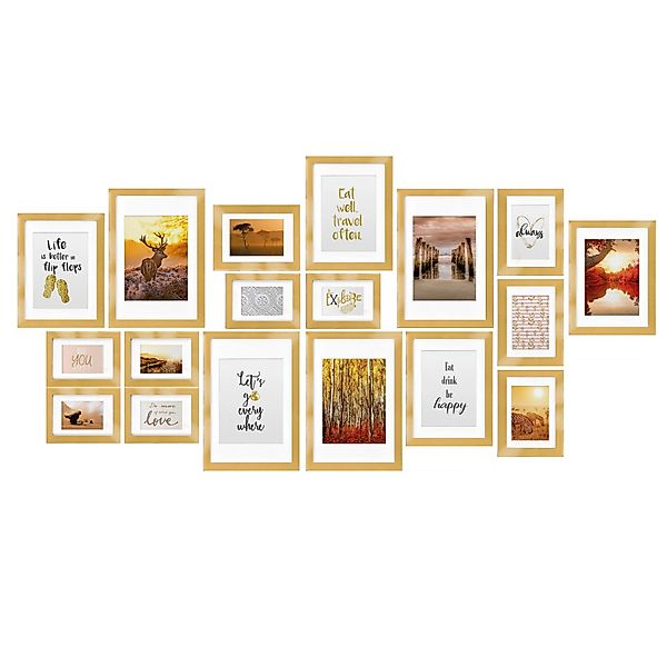 Bomoe Passion Bilderrahmen MDF Gold 18tlg günstig online kaufen