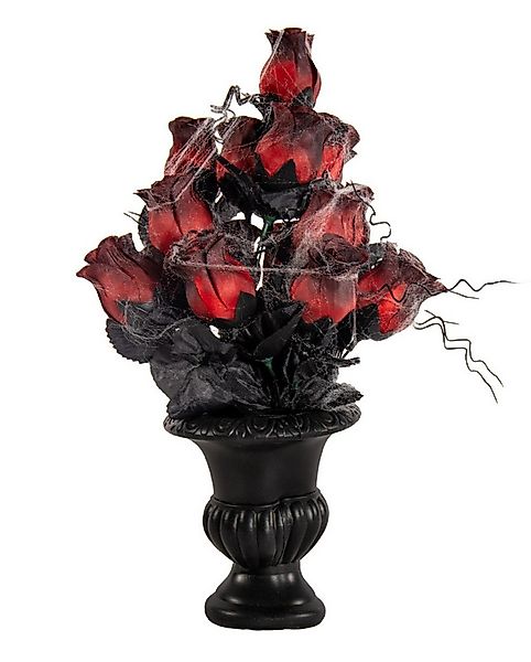Horror-Shop Dekoobjekt Gothic Blumenvase mit verblühten Rosen & Spinnenne günstig online kaufen