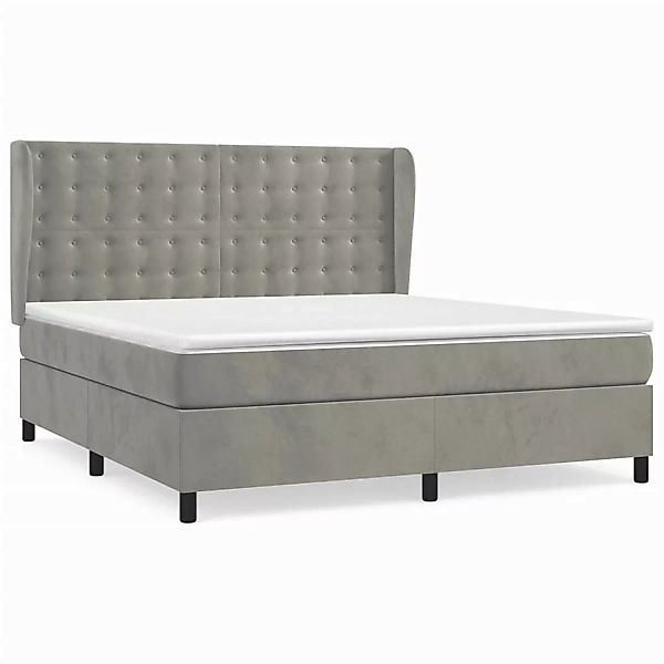 vidaXL Boxspringbett mit Matratze Hellgrau 180x200 cm Samt1395773 günstig online kaufen