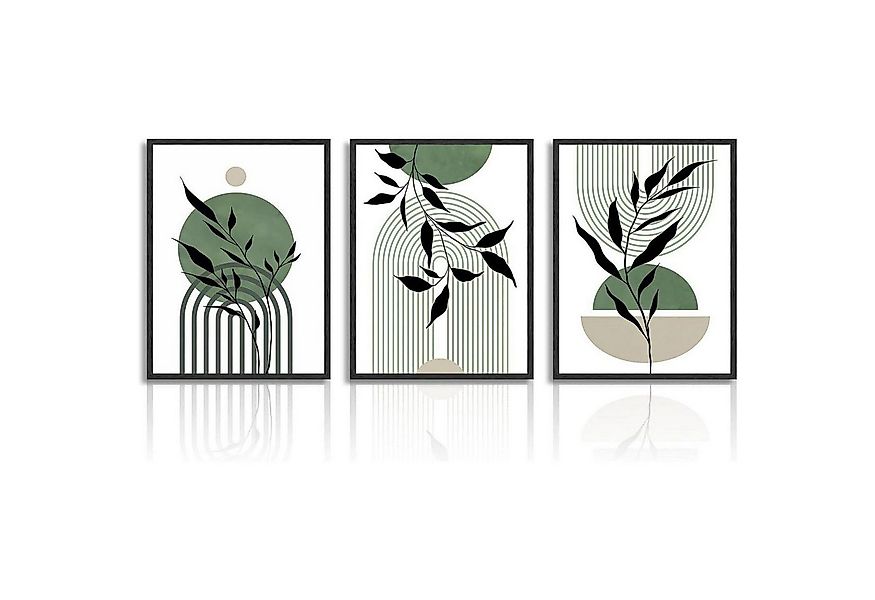 Dazzlewall Leinwandbild Salbei Grün Boho Wandbilder Minimalistische Geometr günstig online kaufen