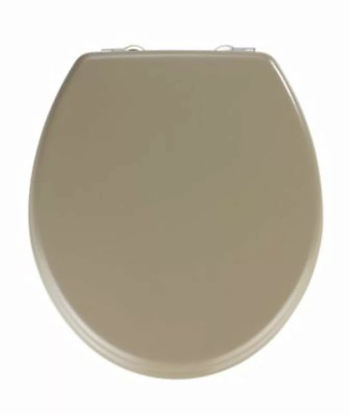WENKO WC-Sitz Prima Sandbeige Matt, MDF, FSC® zertifiziert beige/silber günstig online kaufen