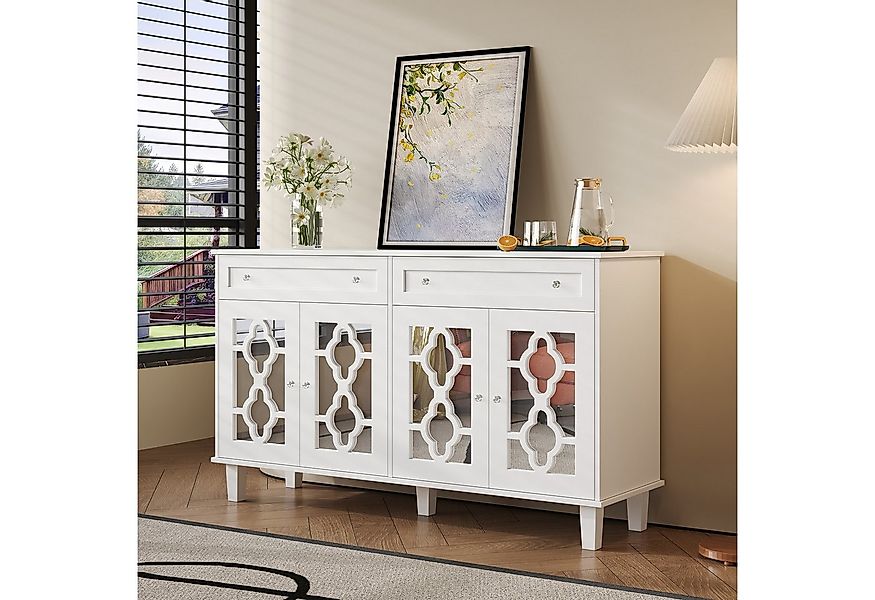 STILVORA Sideboard mit Spiegeltür,Beistellschrank Aufwahrungsschrank mit Kr günstig online kaufen