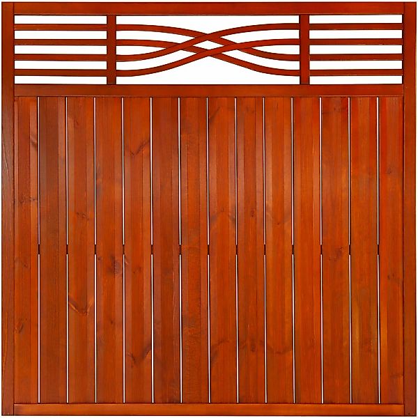 Zaunelement Malaga ohne Gitter 180 cm x 180 cm Teak günstig online kaufen