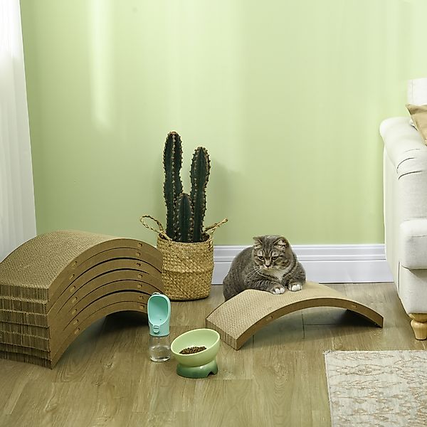 PawHut Katzen Kratzbrett, 8 Set Kratzpappe Recycelbar, Wellpappe Kratzmatte günstig online kaufen