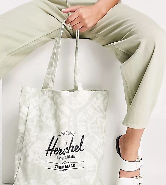 Herschel Supply Co. – Exklusive Tragetasche mit Logo und Batikmuster in Grü günstig online kaufen
