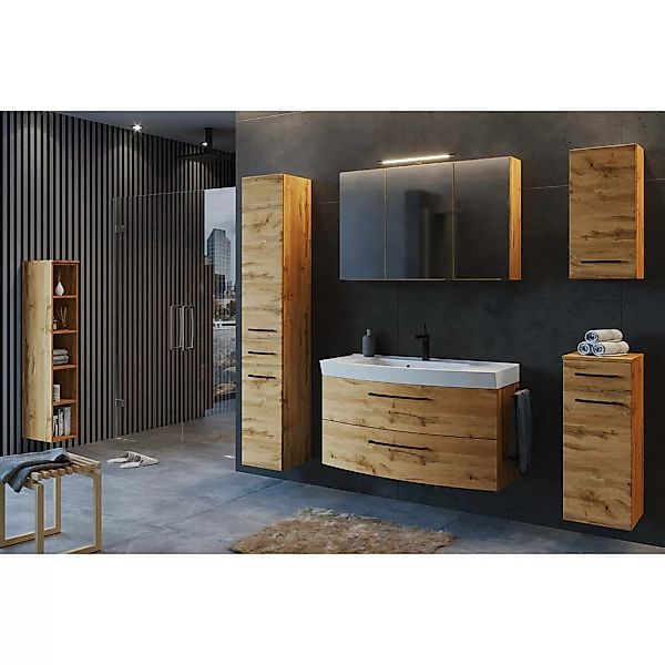Badezimmer Möbel Set Industrial Style 100 cm Waschtisch MORISSON-03 in Wota günstig online kaufen