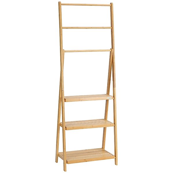 Kleankin Handtuchständer Bambus Naturholz 53L x 30,5B x 152Hcm günstig online kaufen