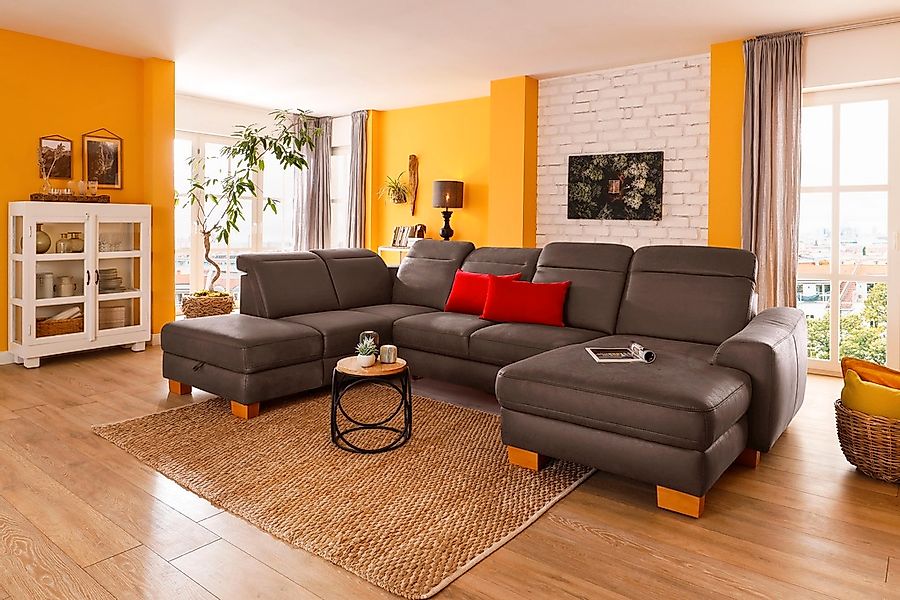 Home affaire Wohnlandschaft "Dundee U-Form" wahlweise mit Kopfteilverstellu günstig online kaufen