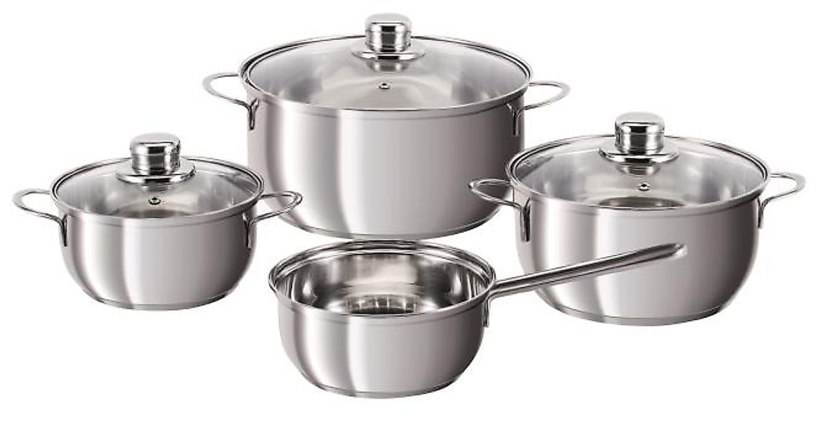 Edelstahl Kochtopfset Blue Berry 7tlg. Grau günstig online kaufen