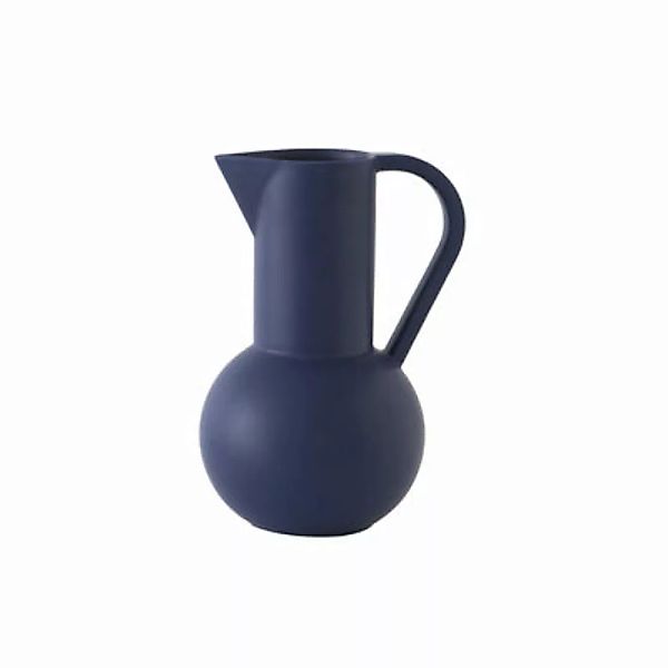 Karaffe Strøm Small keramik blau / H 20 cm - Keramik / Handgefertigt - raaw günstig online kaufen