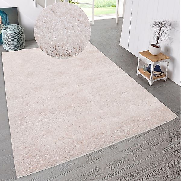 my home Hochflor-Teppich »Malin«, rechteckig, 43 mm Höhe, Shaggy in Uni-Far günstig online kaufen