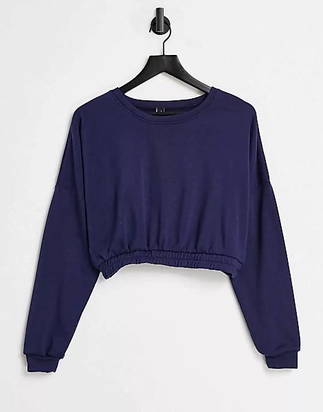 South Beach – Kurzes Oversize-Sweatshirt in Marineblau günstig online kaufen