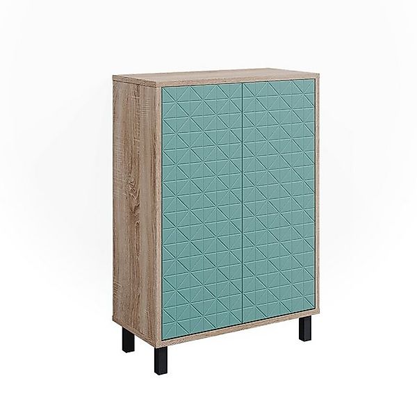 Vicco Midischrank Agasta Mintgrün/Sonoma 56 x 83 cm günstig online kaufen