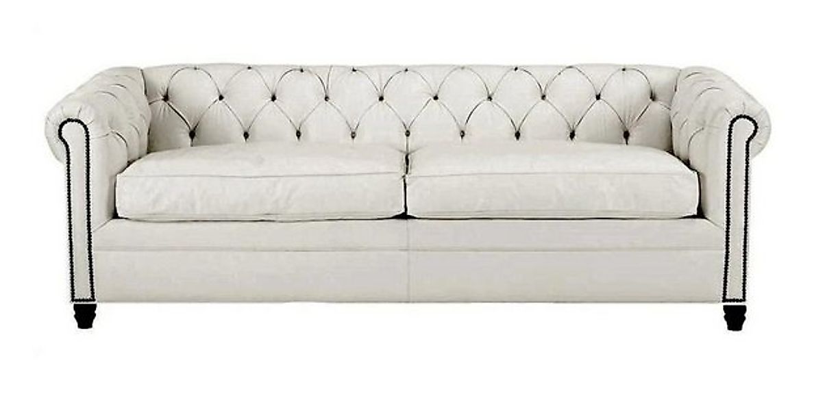 Xlmoebel Sofa Moderne Dreisitzer Chesterfield Couch in Weiß aus Leder, Herg günstig online kaufen