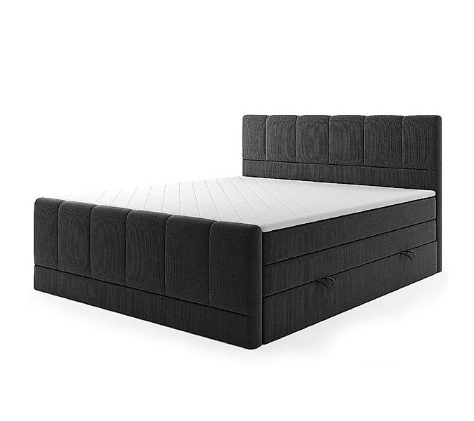 M-Punkt24 Boxspringbett Ibiza (Grau oder Schwarz, Liegefläche 180 x 200cm, günstig online kaufen