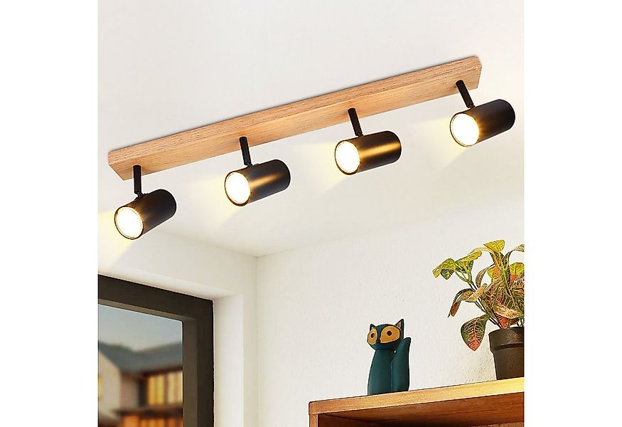 Nettlife Deckenstrahler Deckenstrahler 4/5 Flammig Holz Vintage GU10, Schwe günstig online kaufen