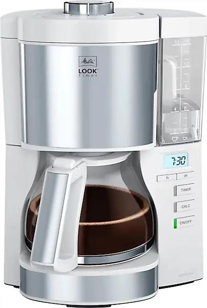 Melitta Filterkaffeemaschine »Look Timer 1025-07 weiß«, 1,25 l Kaffeekanne, günstig online kaufen