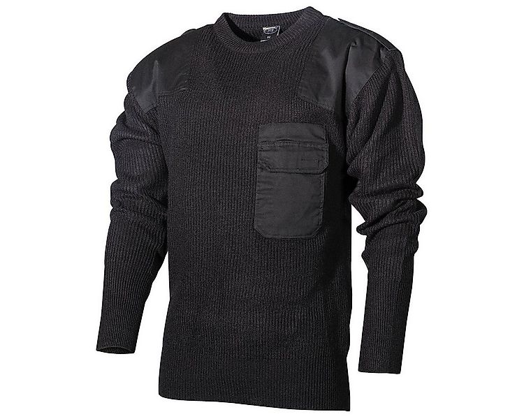 MFH Rundhalspullover Bundeswehr Pullover, mit Brusttasche, schwarz günstig online kaufen
