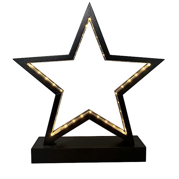 Casaria Dekostern, 1 St., Weihnachtsstern kabellos batteriebetrieben Holz 4 günstig online kaufen