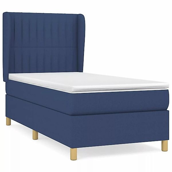 vidaXL Boxspringbett mit Matratze Blau 90x190 cm Stoff1372891 günstig online kaufen