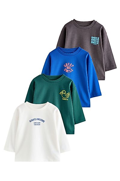 Next Langarmshirt 4er-Pack Langarmshirts mit Grafik-Print günstig online kaufen