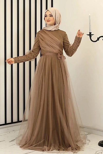 Modavitrini Tüllkleid Langärmliges Maxikleid Damen Muslimisches Abendkleid günstig online kaufen