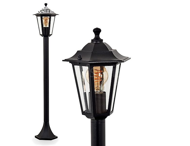 hofstein Pollerleuchte Wegeleuchte aus Metall/Glas in Schwarz/Klar, ohne Le günstig online kaufen