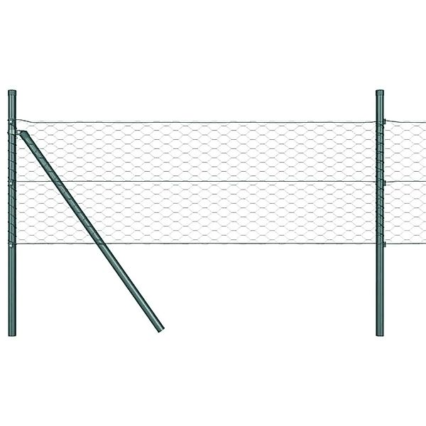 vidaXL Zaunpfosten Grün 50 x 0,4 m 36 mm Maschen Stahl und PVC 3352694 günstig online kaufen