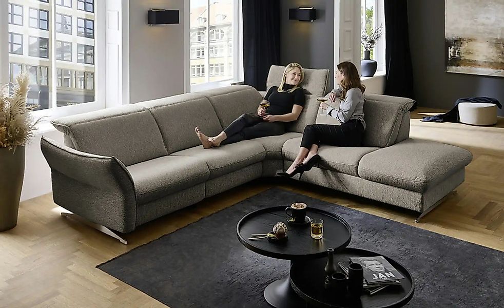 Hukla Ecksofa Mikrofaser Michelle ¦ grau ¦ Maße (cm): B: 292 H: 99 T: 258.0 günstig online kaufen